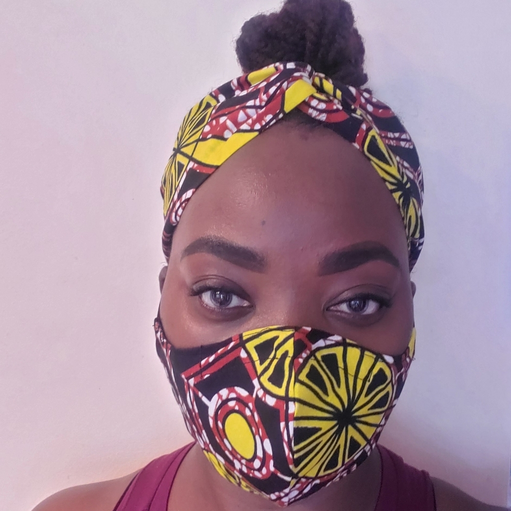 Turban Headband and Face Mask Set